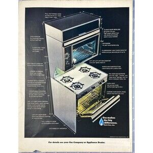 American Gas Association "Gas Makes the Big Difference" Vintage Print Ad 1967